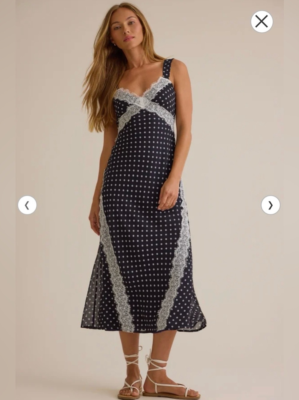 Altar’d State Chelsea Lace Trim Midi Dress